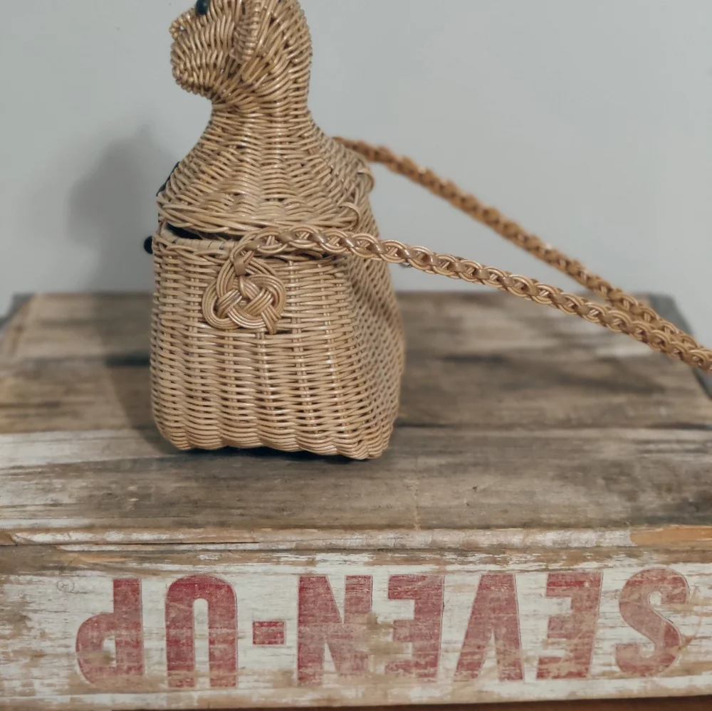 50s epic Monkey wicker purse by Simon authentic vintage RARE 1950s mid century - Picture 10 of 14